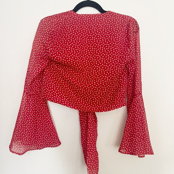 ✨ Tie-Front Bell Sleeve Crop Top | Urban Outfitters - Picture 7 of 7